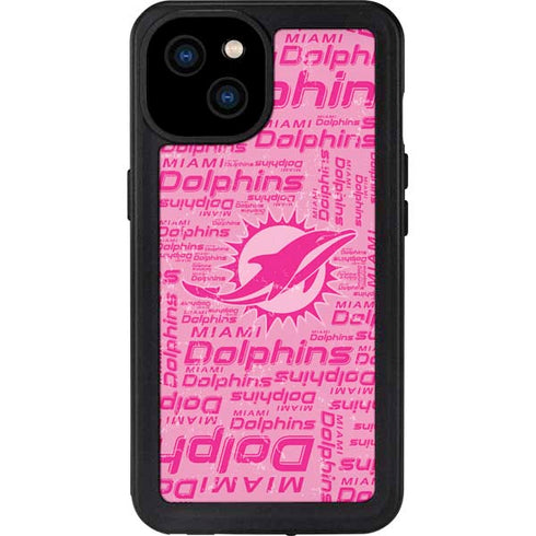 NFL Miami Dolphins - Blast Pink iPhone 15 Plus Waterproof Case