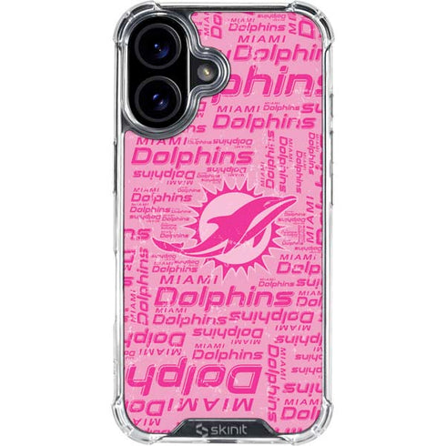 NFL Miami Dolphins - Blast Pink iPhone 16 Plus Clear Case