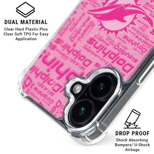 NFL Miami Dolphins - Blast Pink iPhone 16 Plus Clear Case