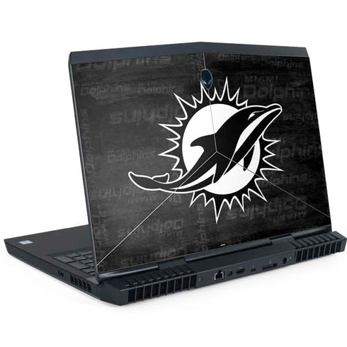 NFL Miami Dolphins Black & White Dell Alienware Skin