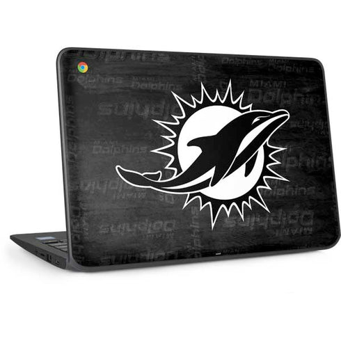 NFL Miami Dolphins Black & White HP Chromebook Skin