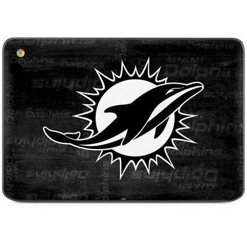 NFL Miami Dolphins Black & White HP Chromebook Skin