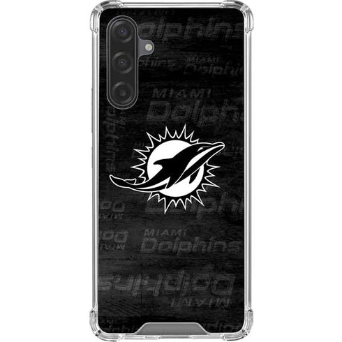 NFL Miami Dolphins Black & White Galaxy A17 Clear Case