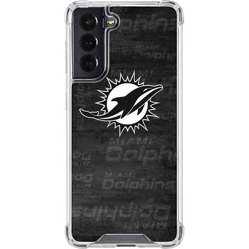 NFL Miami Dolphins Black & White Galaxy S22 Clear Case