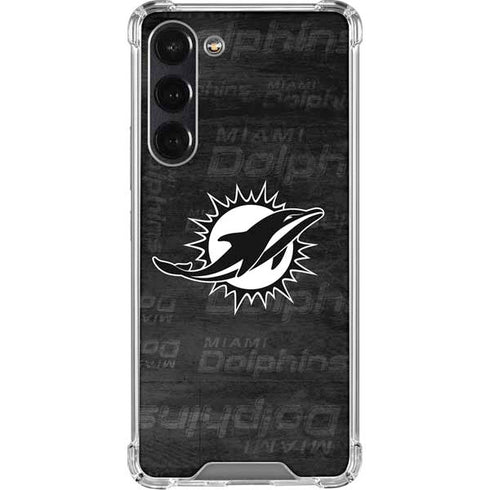 NFL Miami Dolphins Black & White Galaxy S24 FE Clear Case
