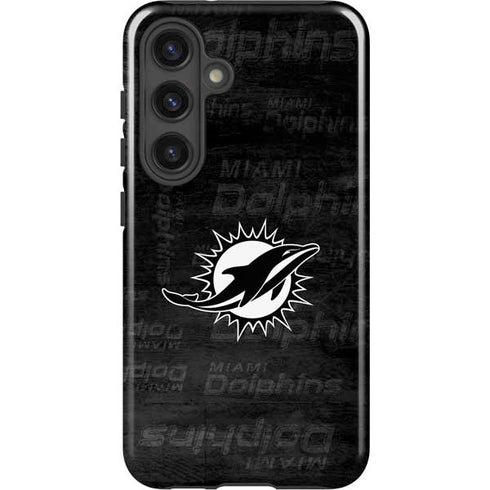 NFL Miami Dolphins Black & White Galaxy S25 Impact Case