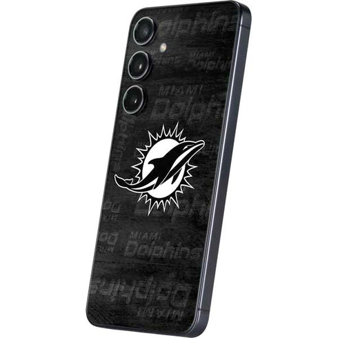 NFL Miami Dolphins Black & White Galaxy S25 Plus Skin