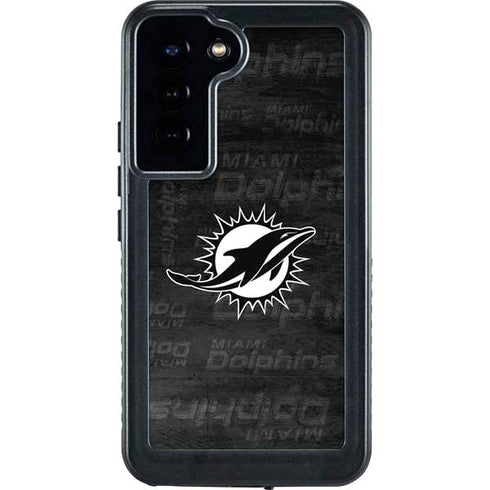 NFL Miami Dolphins Black & White Galaxy S24 Plus Waterproof Case