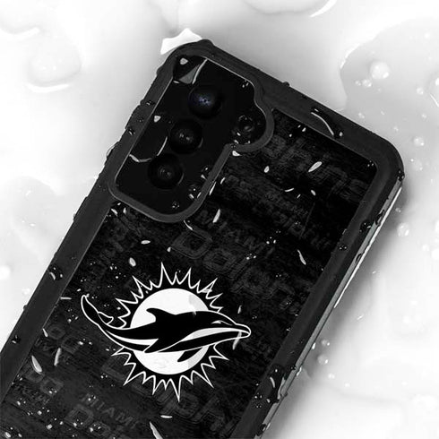 NFL Miami Dolphins Black & White Galaxy S24 Plus Waterproof Case