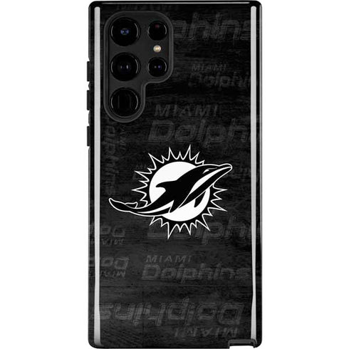 NFL Miami Dolphins Black & White Galaxy S25 Ultra Impact Case