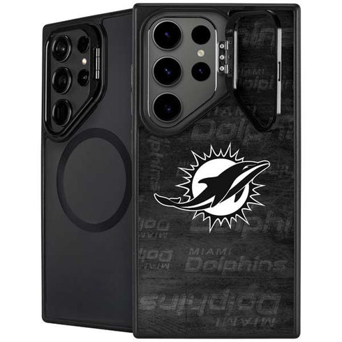 NFL Miami Dolphins Black & White Galaxy S25 Ultra Kickstand Case
