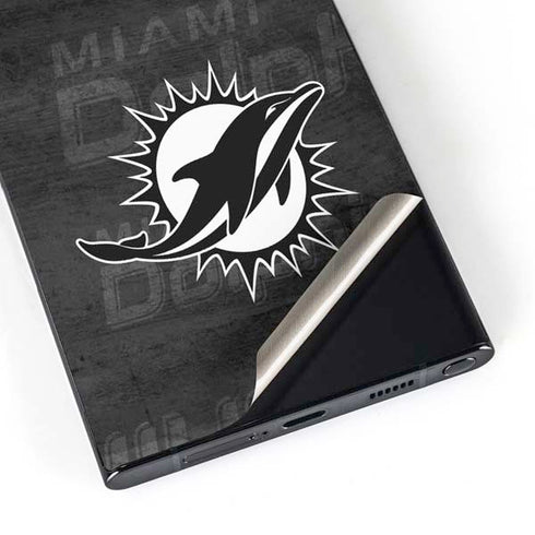 NFL Miami Dolphins Black & White Galaxy S24 Ultra Skin