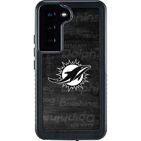NFL Miami Dolphins Black & White Galaxy S24 Waterproof Case
