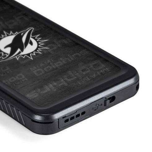 NFL Miami Dolphins Black & White Galaxy S24 Waterproof Case