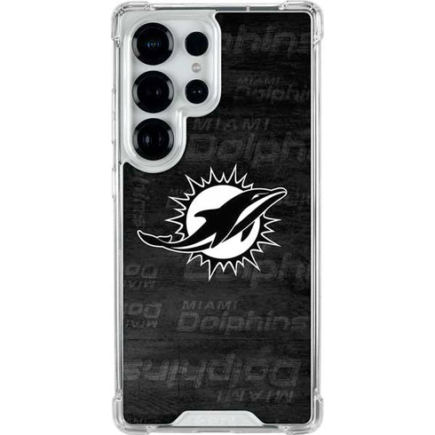NFL Miami Dolphins Black & White Galaxy S25 Ultra Clear Case