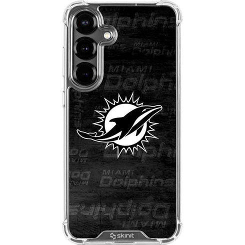 NFL Miami Dolphins Black & White Galaxy S26 Clear Case