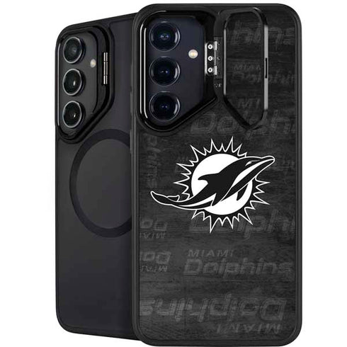 NFL Miami Dolphins Black & White Galaxy S26 Kickstand Case