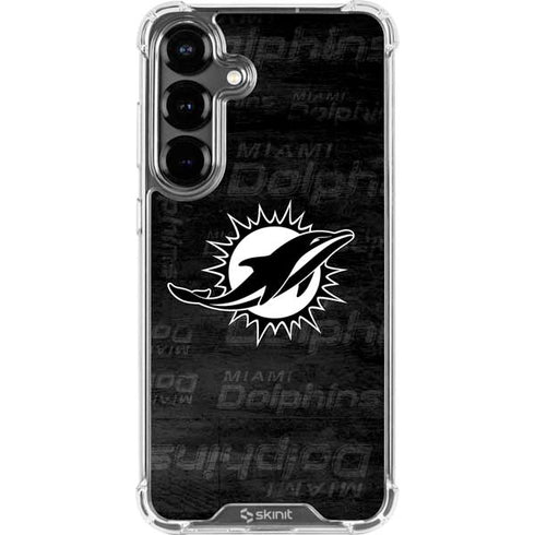 NFL Miami Dolphins Black & White Galaxy S26 Plus Clear Case
