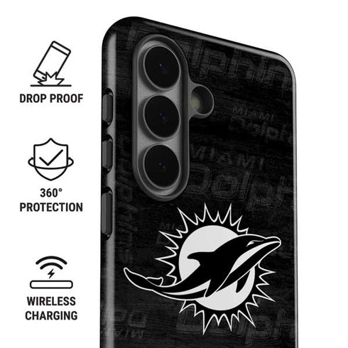 NFL Miami Dolphins Black & White Galaxy S26 Plus Impact Case