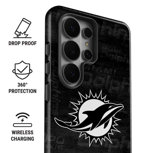 NFL Miami Dolphins Black & White Galaxy S26 Ultra Impact Case