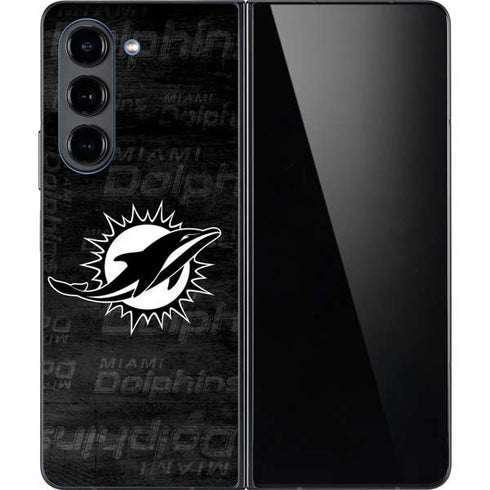 NFL Miami Dolphins Black & White Galaxy Z Fold5 5G Skin