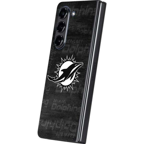 NFL Miami Dolphins Black & White Galaxy Z Fold5 5G Skin
