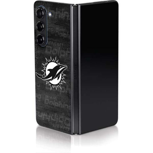 NFL Miami Dolphins Black & White Galaxy Z Fold5 5G Skin