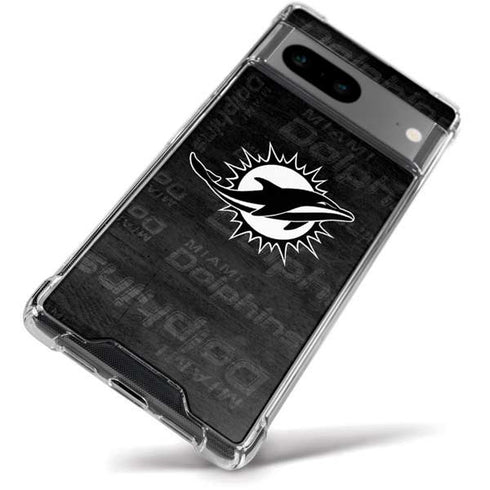 NFL Miami Dolphins Black & White Google Pixel 8a Clear Case