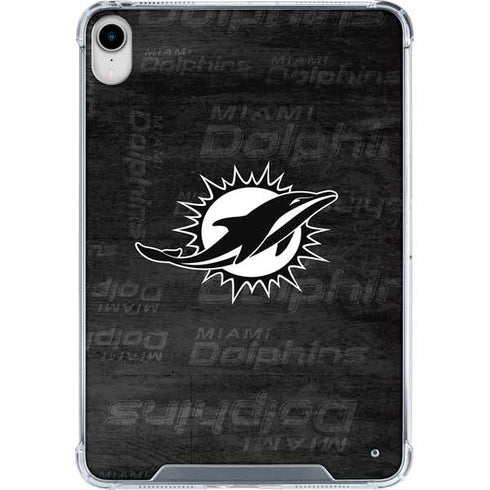 NFL Miami Dolphins Black & White iPad 11th Gen (2025) Clear Case