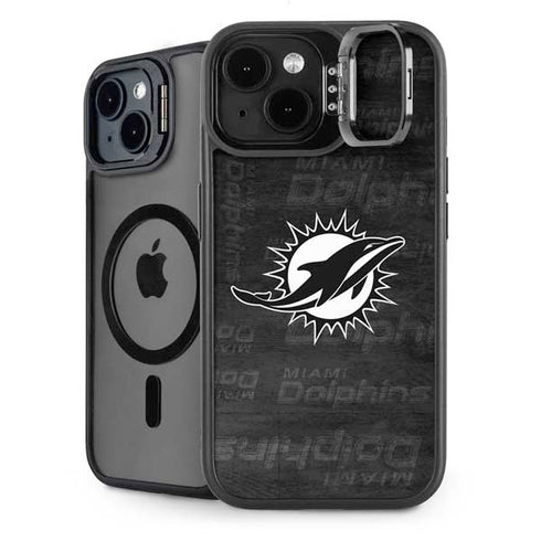 NFL Miami Dolphins Black & White iPhone 14 Plus Kickstand Case