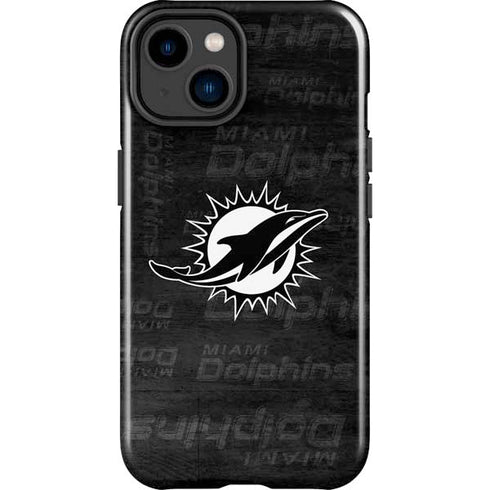NFL Miami Dolphins Black & White iPhone 15 Impact Case