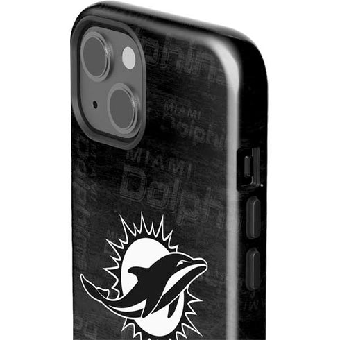 NFL Miami Dolphins Black & White iPhone 15 Impact Case