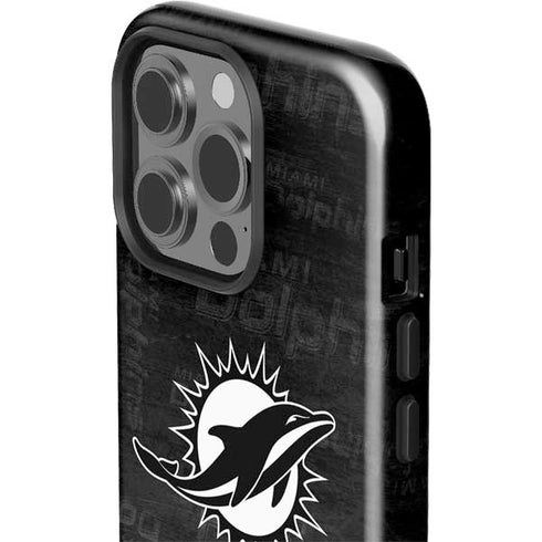 NFL Miami Dolphins Black & White iPhone 15 Pro Impact Case