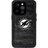 NFL Miami Dolphins Black & White iPhone 15 Pro Waterproof Case