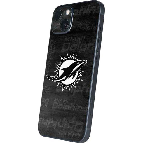 NFL Miami Dolphins Black & White iPhone 15 Skin