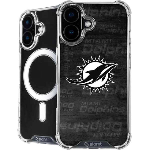 NFL Miami Dolphins Black & White iPhone 16 Plus MagSafe Case