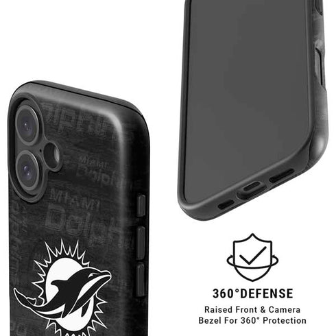 NFL Miami Dolphins Black & White iPhone 16 Plus Magsafe Impact Case