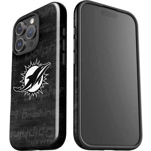 NFL Miami Dolphins Black & White iPhone 16 Pro Impact Case