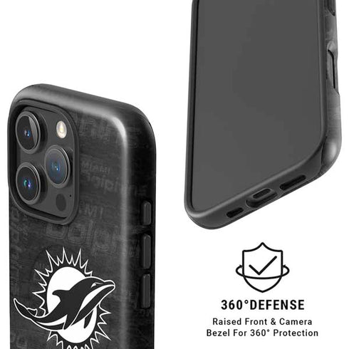 NFL Miami Dolphins Black & White iPhone 16 Pro Magsafe Impact Case