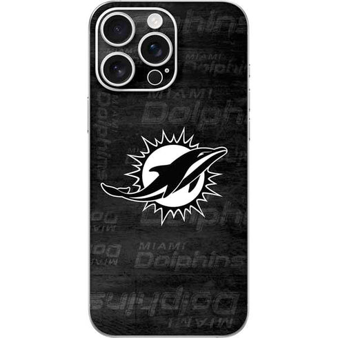 NFL Miami Dolphins Black & White iPhone 16 Pro Max Skin