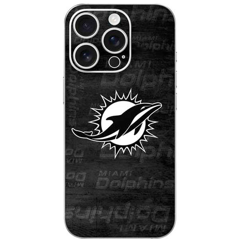 NFL Miami Dolphins Black & White iPhone 16 Pro Skin