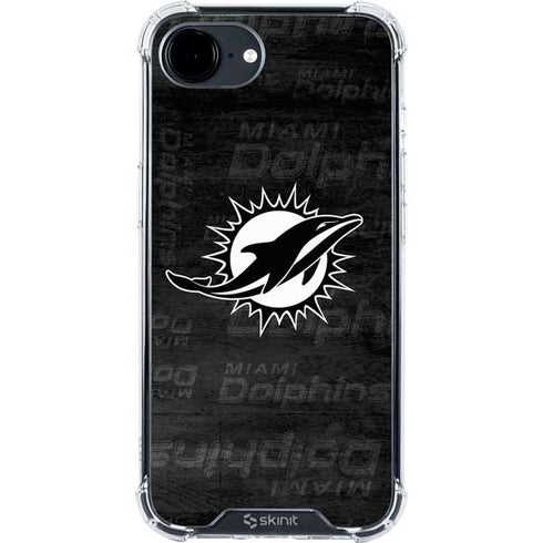 NFL Miami Dolphins Black & White iPhone 16e Clear Case