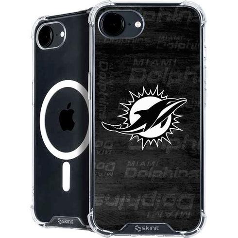 NFL Miami Dolphins Black & White iPhone 16e MagSafe Case