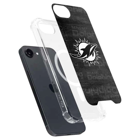 NFL Miami Dolphins Black & White iPhone 16e MagSafe Case