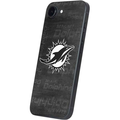 NFL Miami Dolphins Black & White iPhone 16e Skin