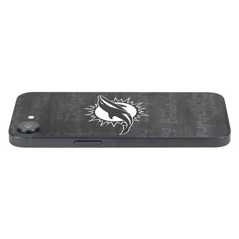 NFL Miami Dolphins Black & White iPhone 16e Skin