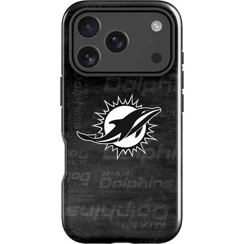 NFL Miami Dolphins Black & White iPhone 18 Pro Impact Case