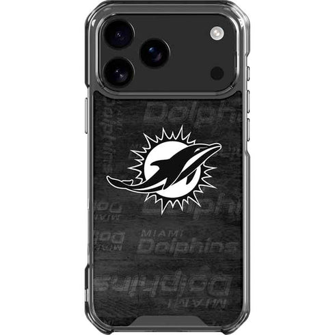 NFL Miami Dolphins Black & White iPhone 18 Pro Max Clear Case