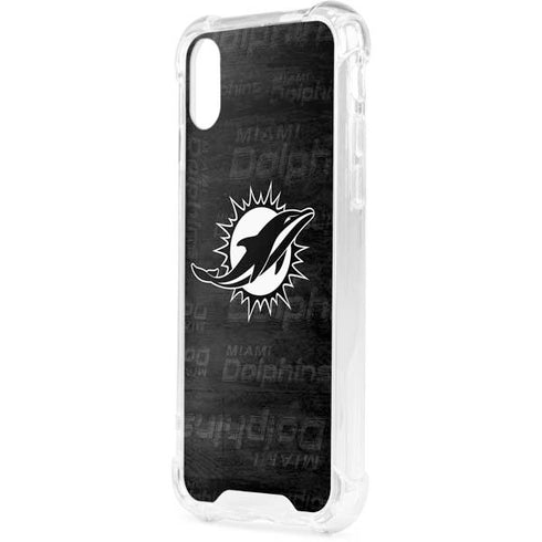 NFL Miami Dolphins Black & White iPhone XS Clear Case