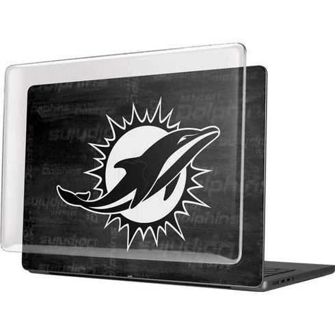 NFL Miami Dolphins Black & White MacBook Pro 14in (2021-24) Case plus Skin